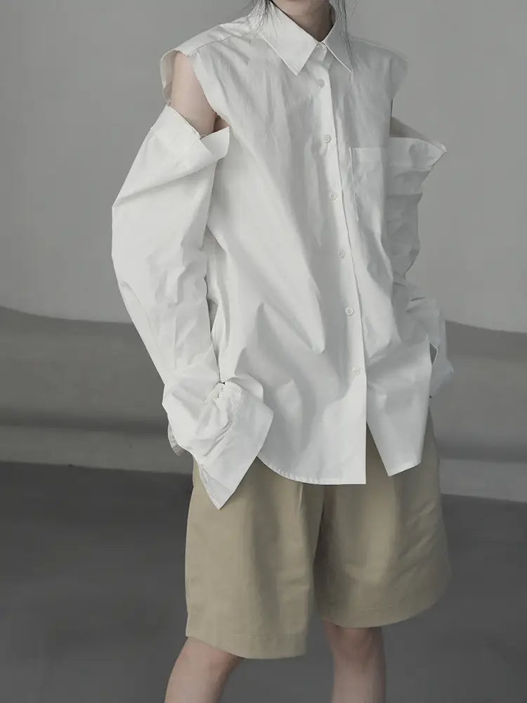 Off-Shoulder White Shirt | same ANTHEM.