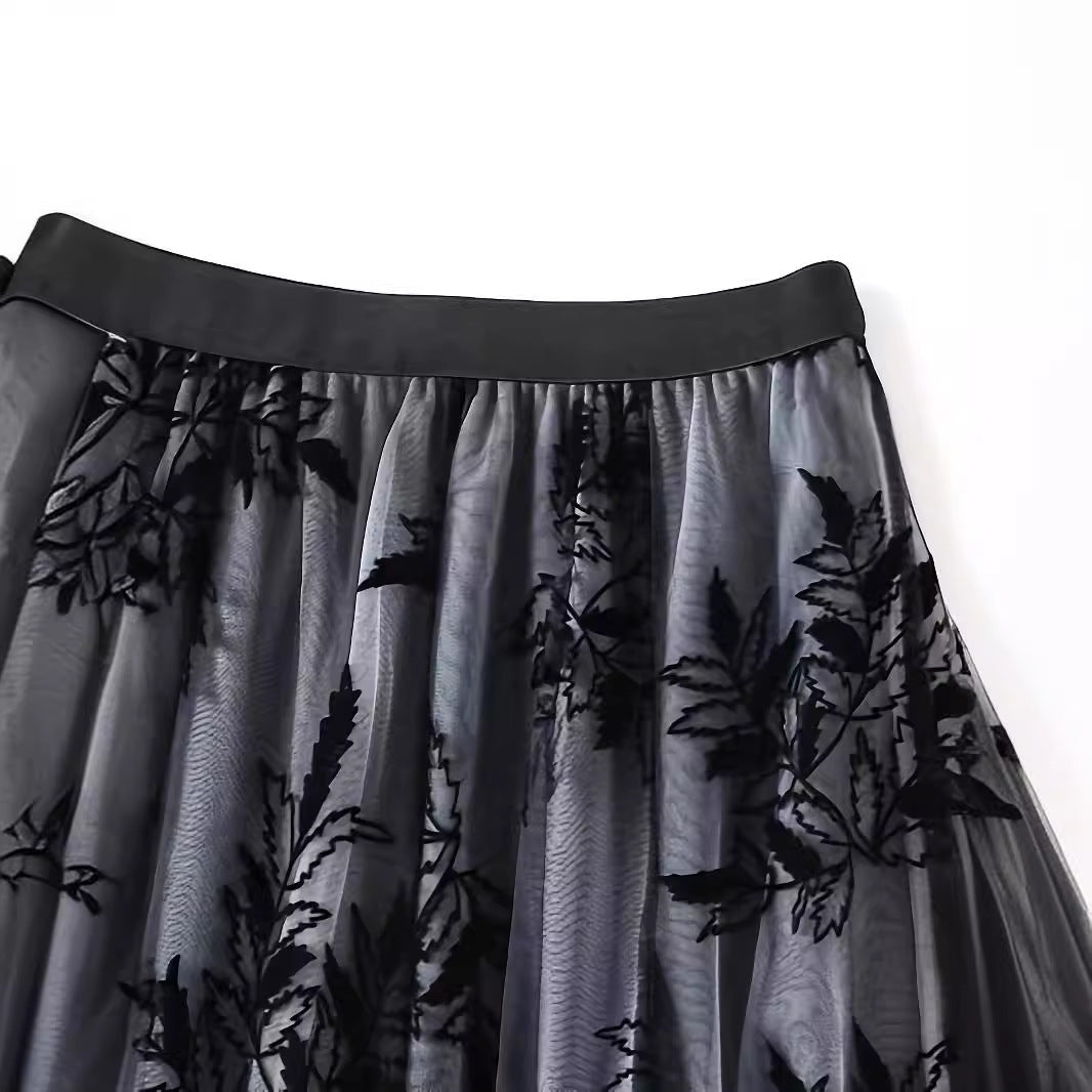 Fashion Personality Flocked Printed Skirt – Dreamy French Sweet Style | Made for Lovers & Friends | Wear Your Style