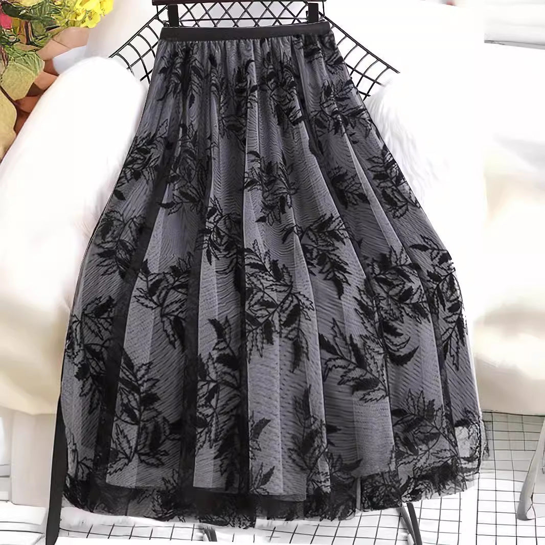 Fashion Personality Flocked Printed Skirt – Dreamy French Sweet Style | Made for Lovers & Friends | Wear Your Style
