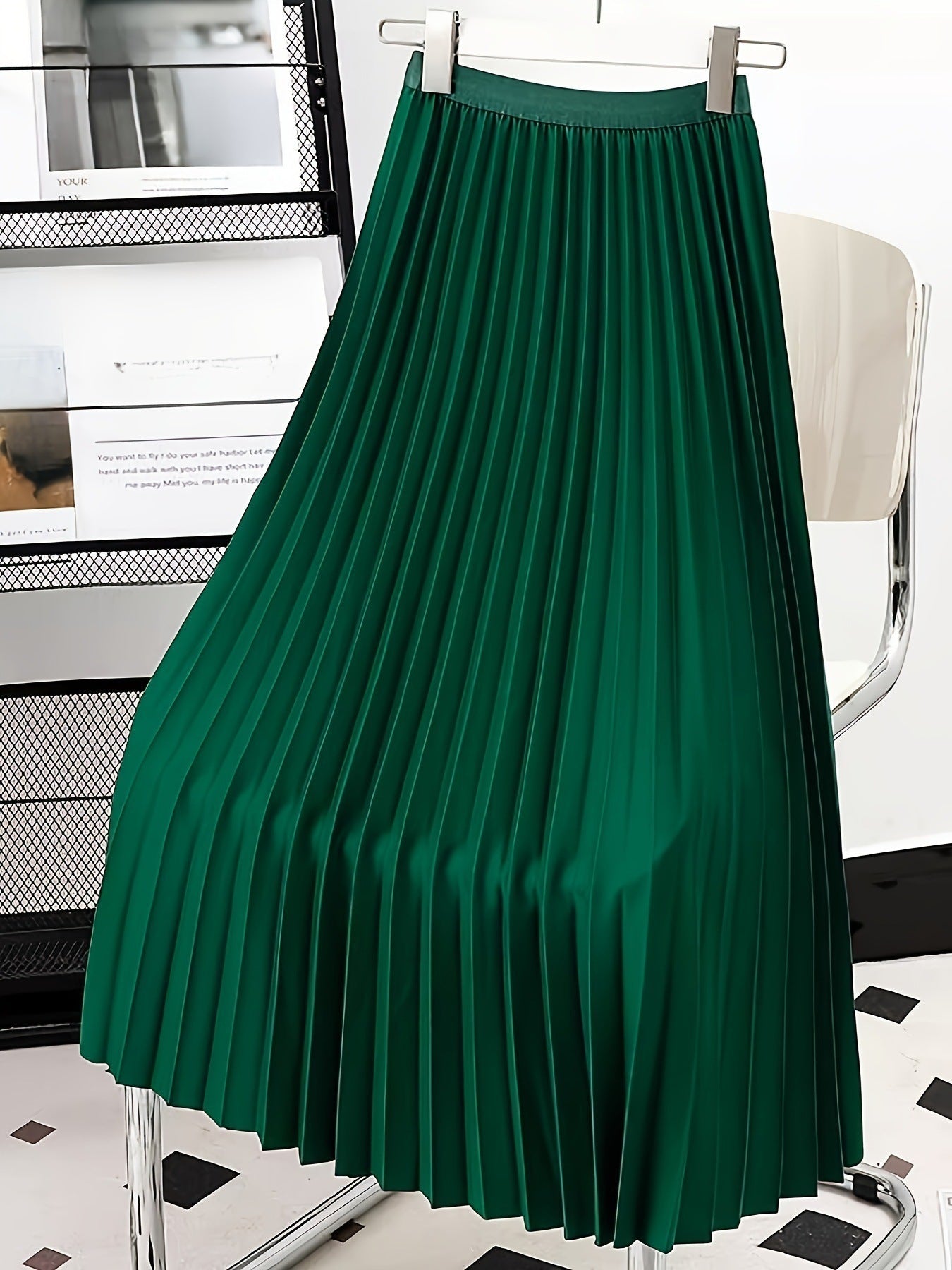Fashion Women Solid Color Pleated Skirt – Made for Lovers & Friends | Wear Your Style Sing the Same - Dark Green / 2XL