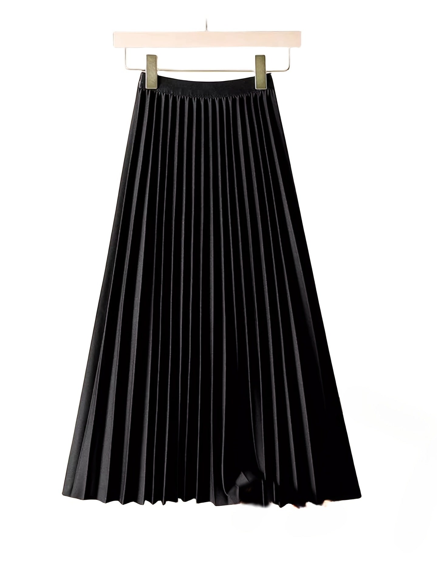Fashion Women Solid Color Pleated Skirt – Made for Lovers & Friends | Wear Your Style Sing the Same - Black / 2XL