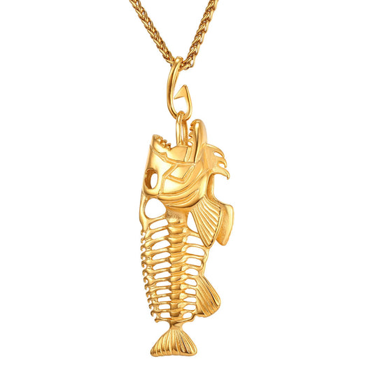 Fish Bone Necklace Titanium Steel | Soulmate & Lovers Jewellery | same ANTHEM - Golden