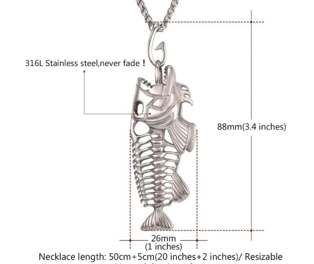 Fish Bone Necklace Titanium Steel | Soulmate & Lovers Jewellery | same ANTHEM