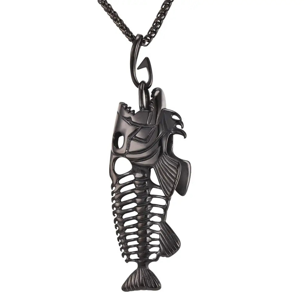 Fish Bone Necklace Titanium Steel | Soulmate & Lovers Jewellery | same ANTHEM - black