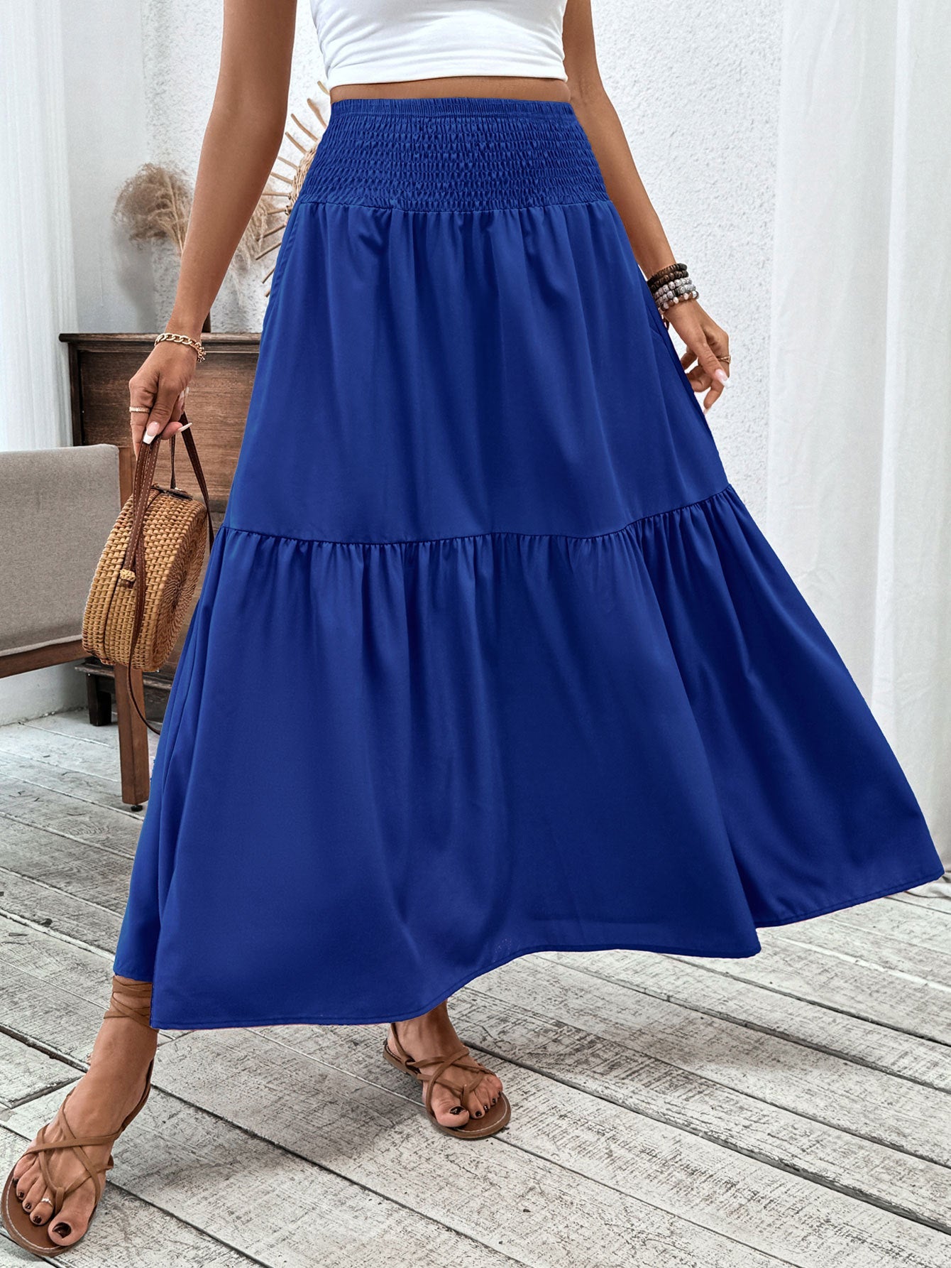 Floral Three-layer Long Patchwork Skirt – Made for Lovers & Friends | Wear Your Style Sing the Same Anthem - Sapphire