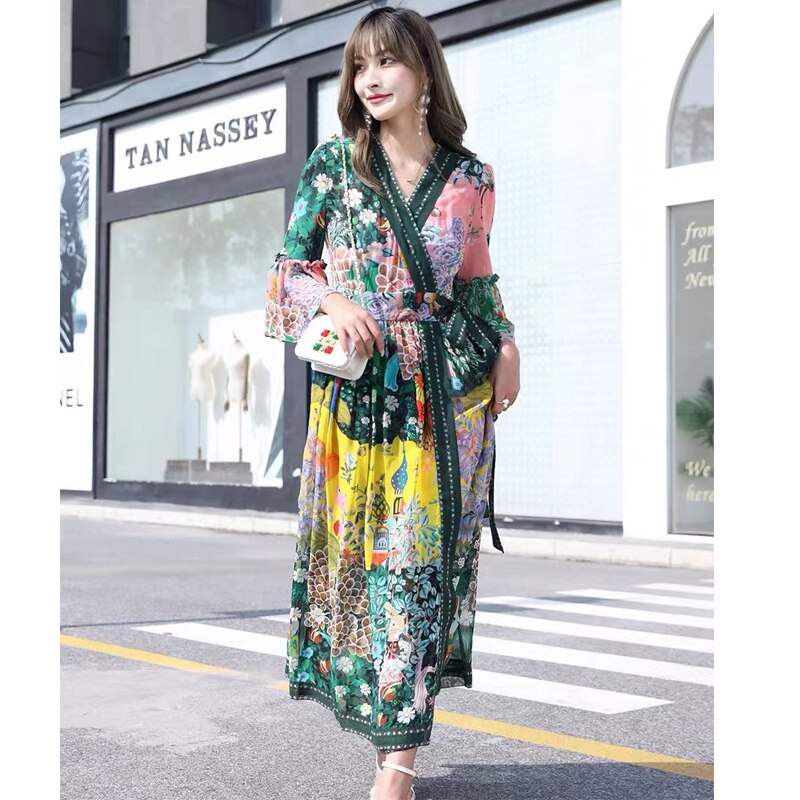 Floral V-Neck Summer Midi Dress – Boho Soulmate Streetwear | same ANTHEM.