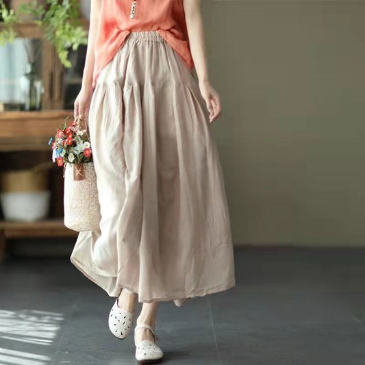 Flowing Double-Layer Swing Skirt | same ANTHEM® - Apricot / M