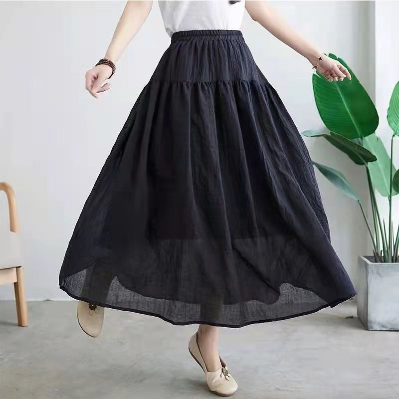 Flowing Double-Layer Swing Skirt | same ANTHEM® - black / M