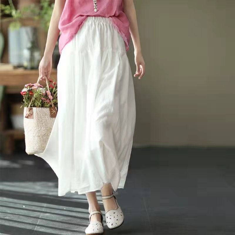 Flowing Double-Layer Swing Skirt | same ANTHEM® - white / M