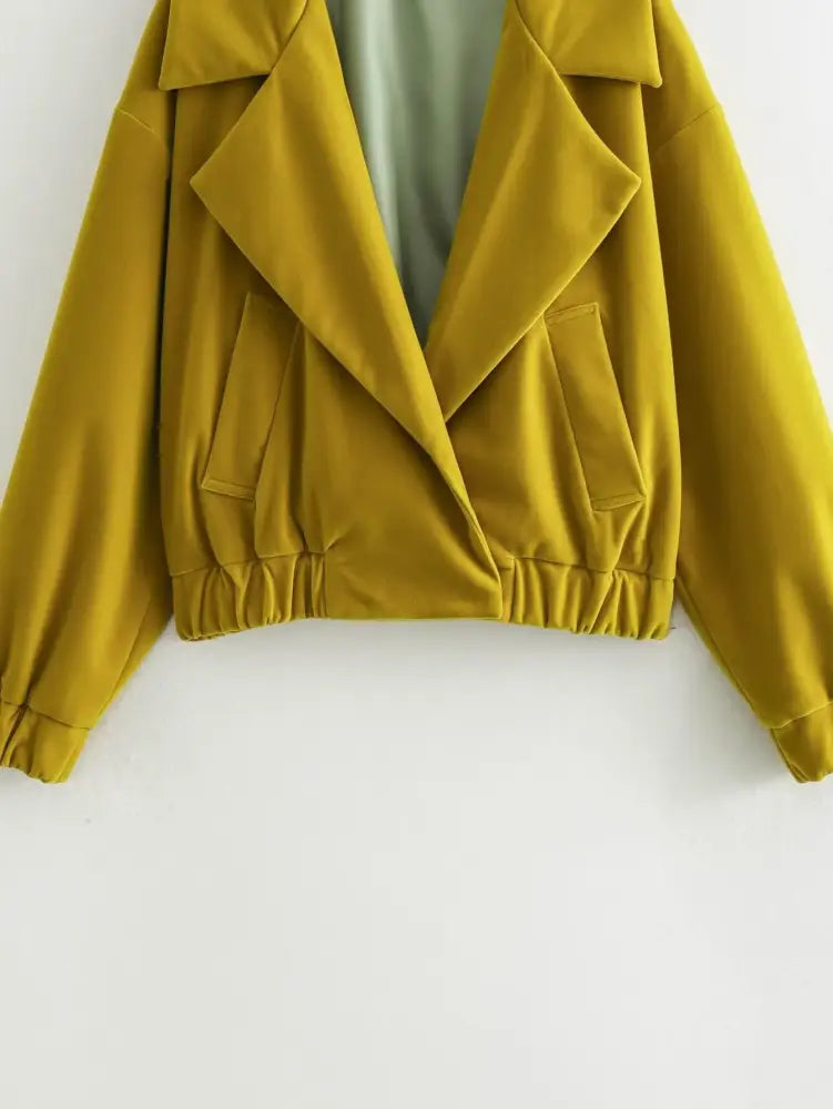 Folds Short Jacket with Side Pockets | Loose Lapel Outerwear | soulmate wear | same ANTHEM