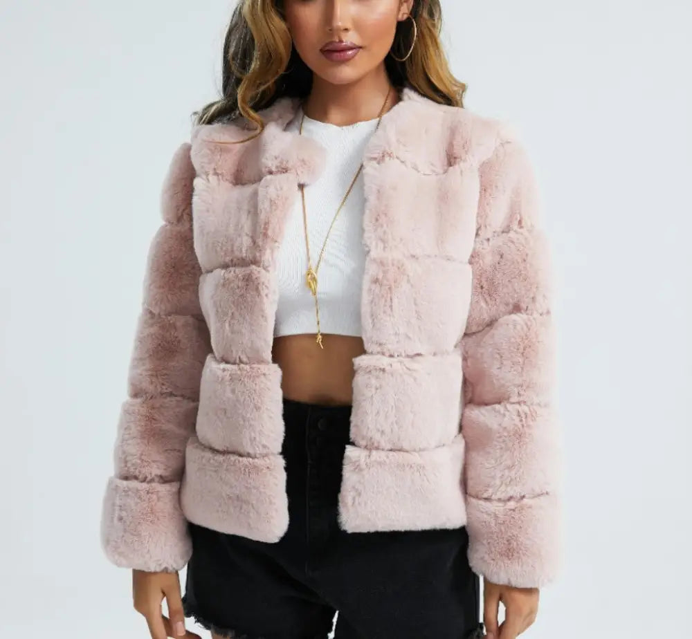 Fox Fur Artificial Coat | same ANTHEM. Soulmate Streetwear for Women - Pink / L