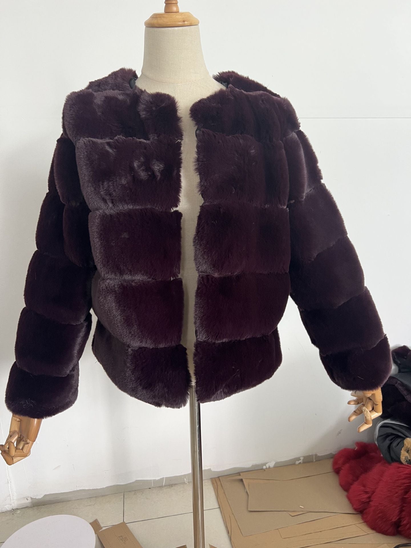Fox Fur Artificial Coat | same ANTHEM. Soulmate Streetwear for Women - Reddish Brown / L
