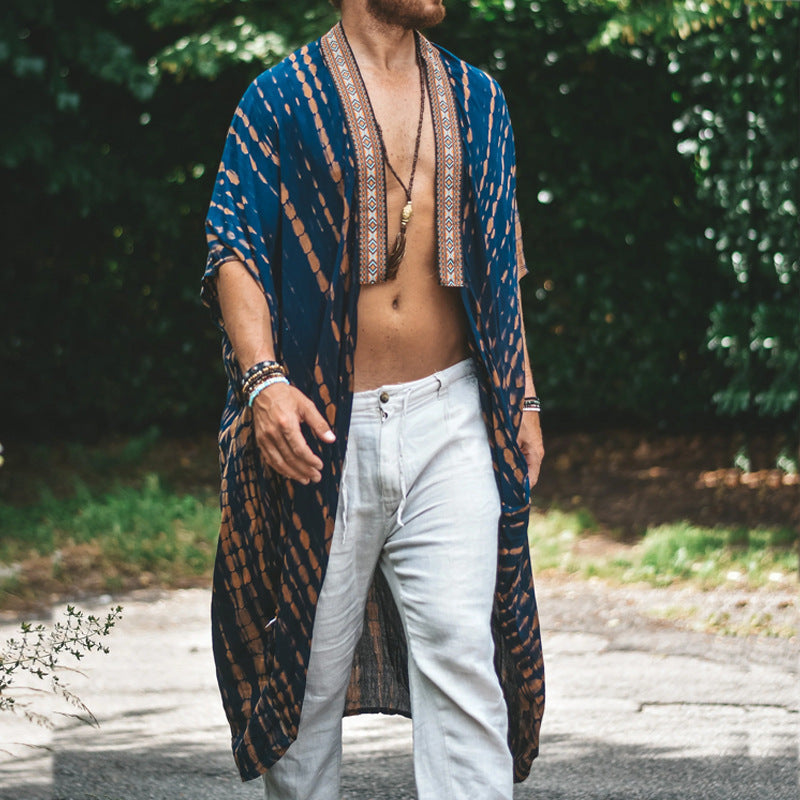 Free Spirit Beach Jacket for Men – Boho Casual Outerwear | same ANTHEM - Blue / 4XL