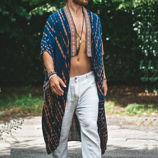 Free Spirit Beach Jacket for Men – Boho Casual Outerwear | same ANTHEM - Blue / 4XL