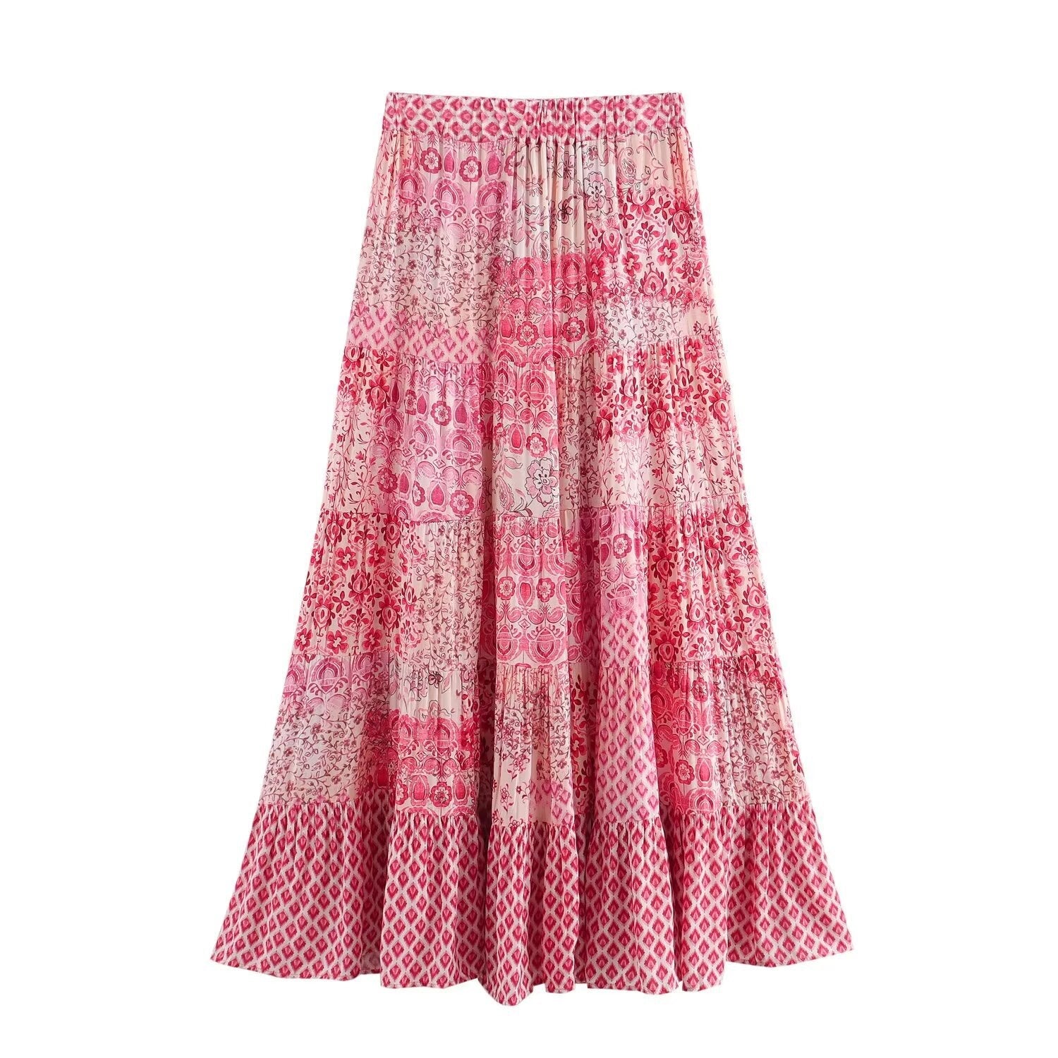 Free Spirit Patchwork A-Line Skirt – High Waist Boho Dream | same ANTHEM - Picture Color / XS