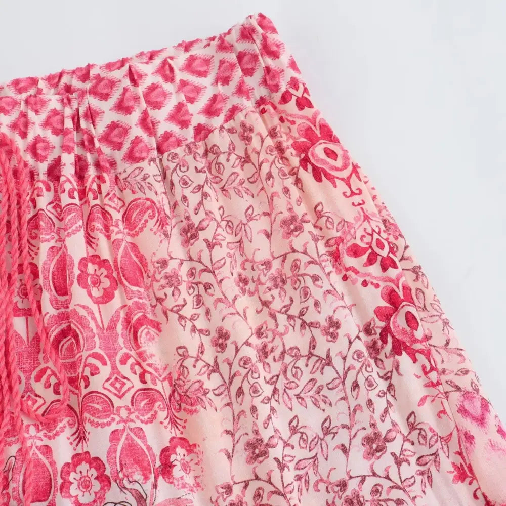 Free Spirit Patchwork A-Line Skirt – High Waist Boho Dream | same ANTHEM