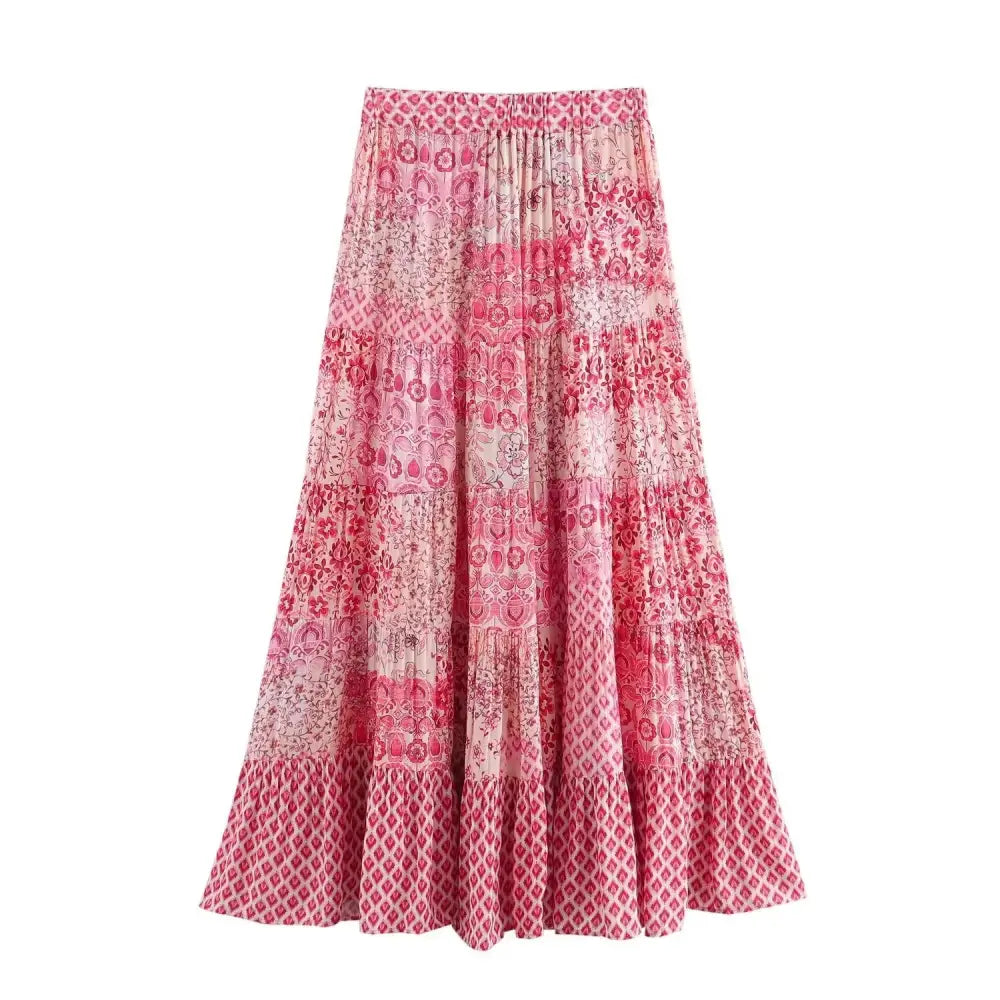 Free Spirit Patchwork A-Line Skirt – High Waist Boho Dream | same ANTHEM
