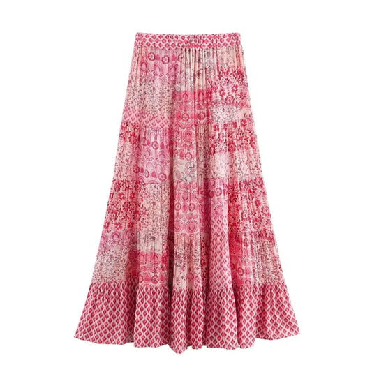 Free Spirit Patchwork A-Line Skirt – High Waist Boho Dream | same ANTHEM