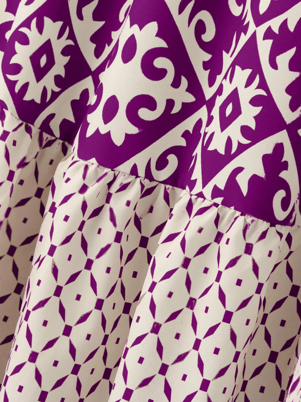 Free Spirit Swing Skirt – Printed Boho Dream for Summer | same ANTHEM - Purple / XL