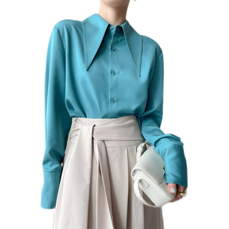 French Chic Pointed Collar Shirt – same ANTHEM | Classic Business Style for Soulmates