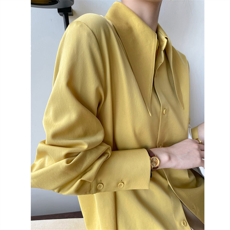French Chic Pointed Collar Shirt – same ANTHEM | Classic Business Style for Soulmates