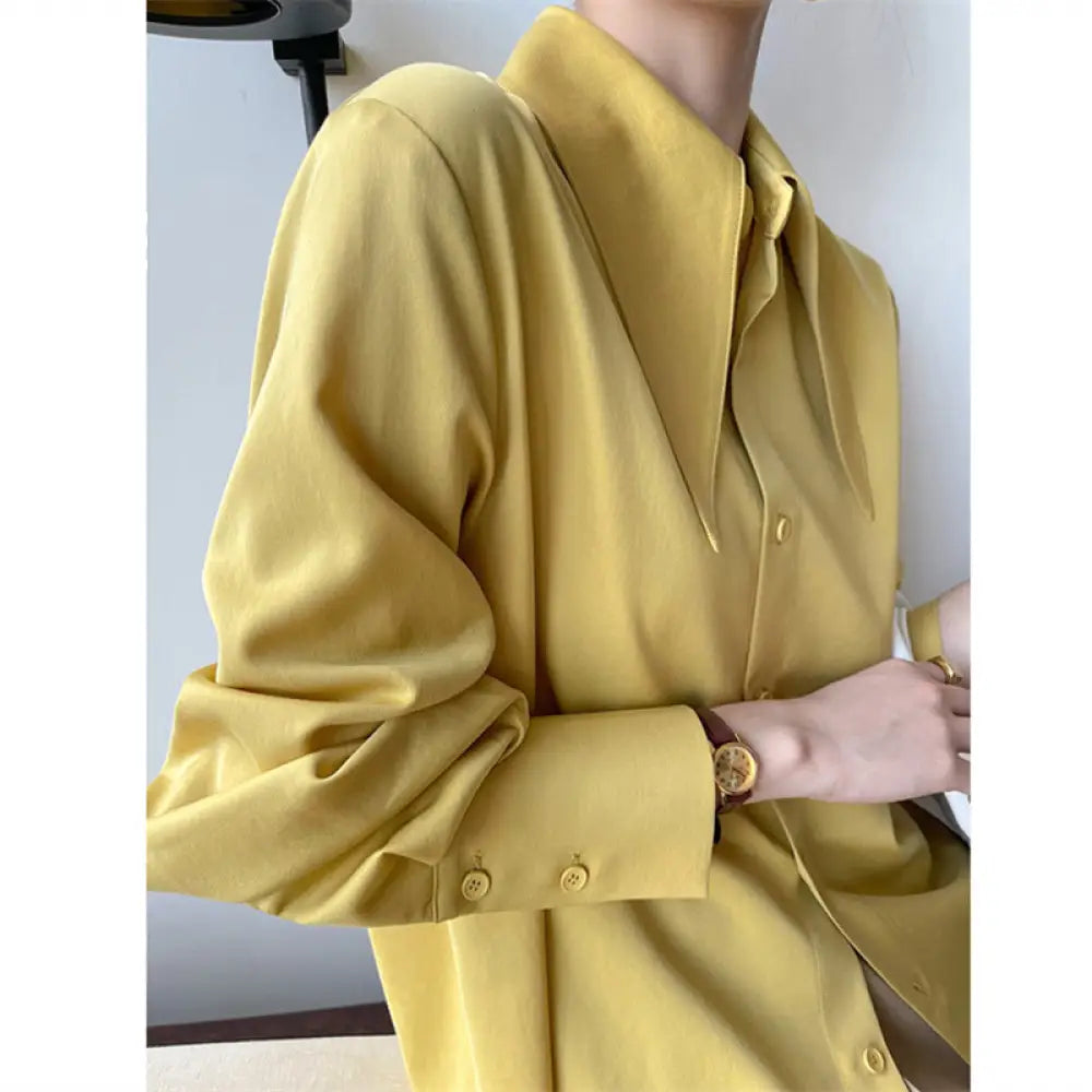 French Chic Pointed Collar Shirt – same ANTHEM | Classic Business Style for Soulmates