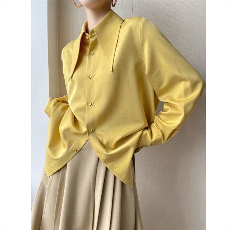 French Chic Pointed Collar Shirt – same ANTHEM | Classic Business Style for Soulmates