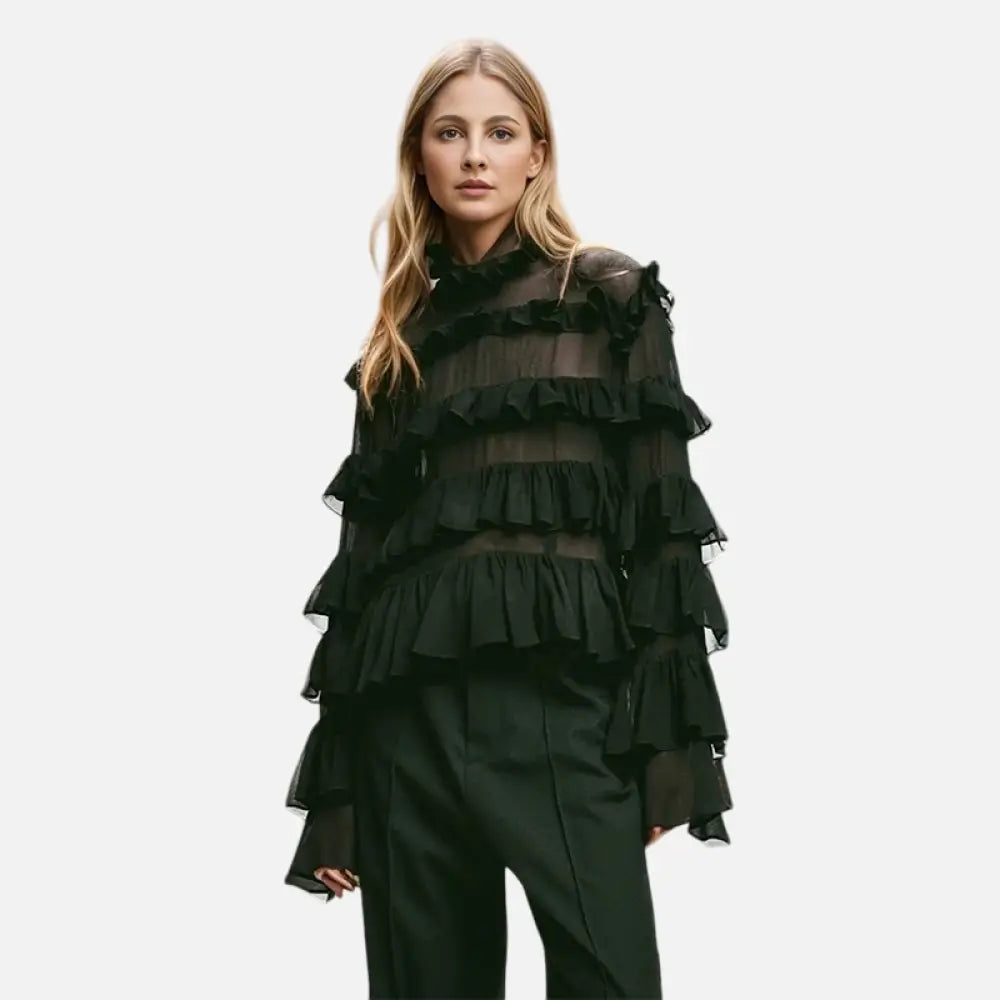 French Chic Romantic Lotus Sleeve Top – same ANTHEM | For Soulmates & Lovers