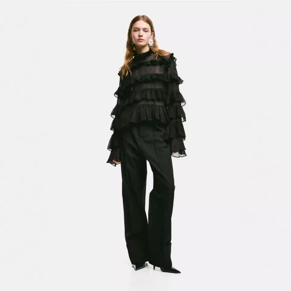 French Chic Romantic Lotus Sleeve Top – same ANTHEM | For Soulmates & Lovers