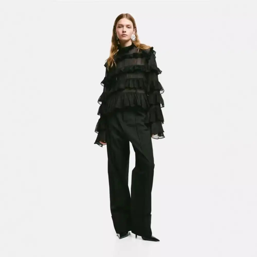 French Chic Romantic Lotus Sleeve Top – same ANTHEM | For Soulmates & Lovers