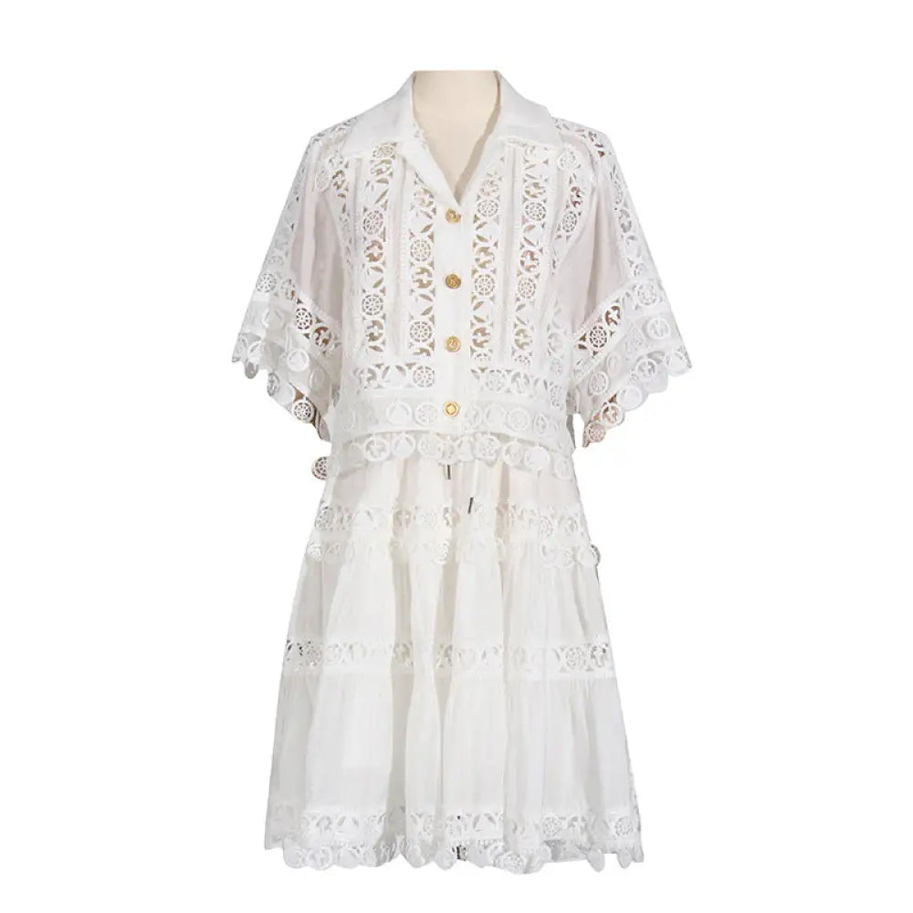 French Court Lace Shirt & Skirt Set – Romantic Two-Piece Dress | same ANTHEM