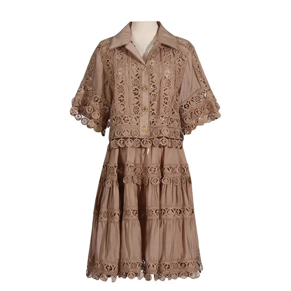 French Court Lace Shirt & Skirt Set – Romantic Two-Piece Dress | same ANTHEM
