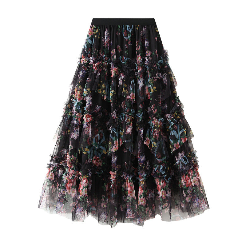 French Court Style Cake Skirt for Women | Dreamy Tulle Skirts | same ANTHEM - black / One size