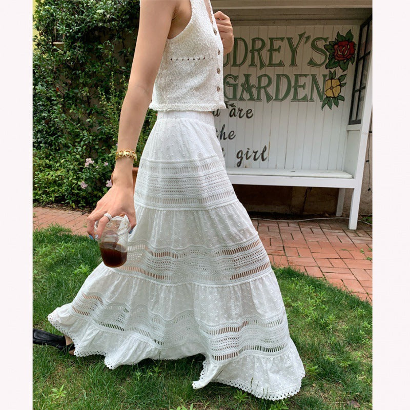 French Hollow Lace A-Line Mop Skirt – Dreamy French Sweet Style | Made for Lovers & Friends | Wear Your Style Sing