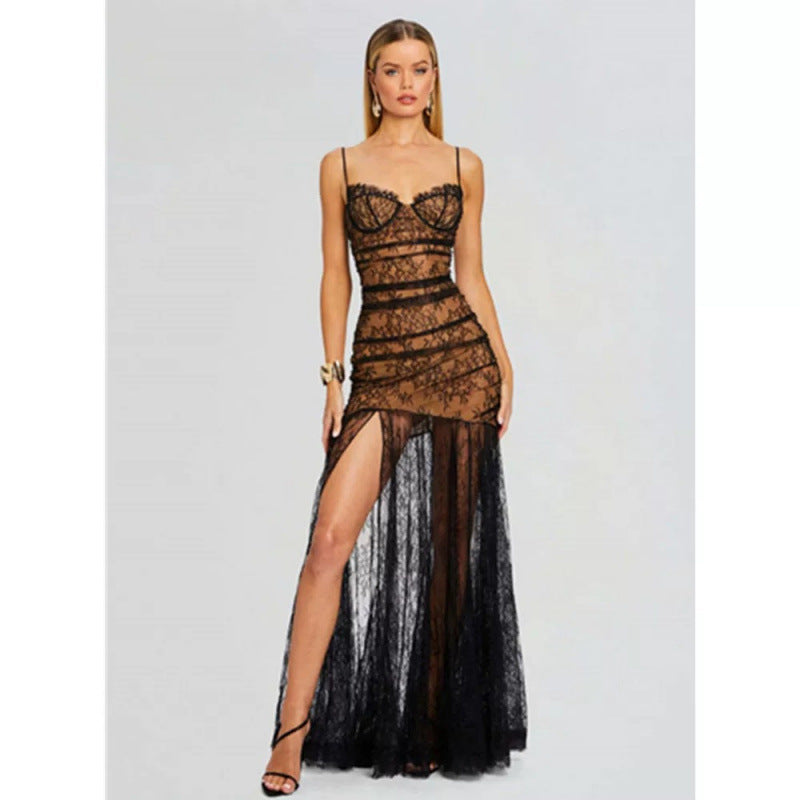 French Lace Suspender Mermaid Dress | Light Luxury Couture for Women | same ANTHEM.