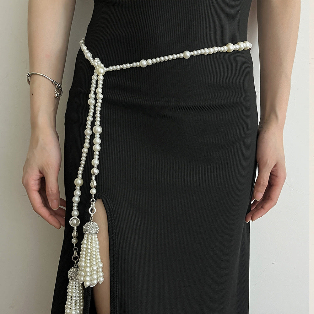 French Pearl Tassel Necklace – Light Luxury & High-End Design | same ANTHEM. - Main image Z-1404