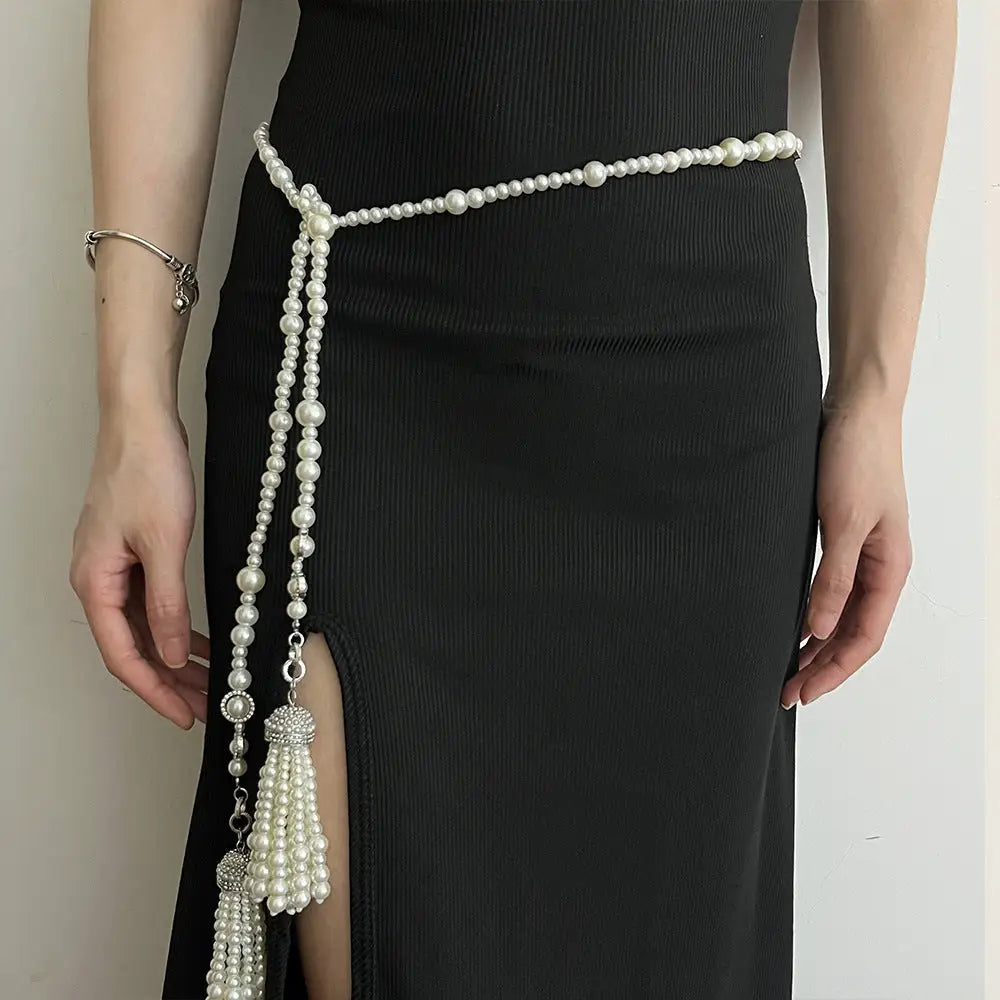 French Pearl Tassel Necklace – Light Luxury & High-End Design | same ANTHEM. - Main image Z-1404