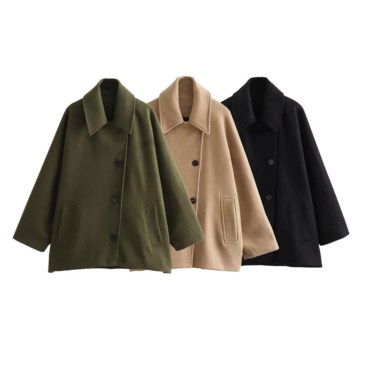 French Polo Collar Cape Sleeve Coat | same ANTHEM. Streetwear for Women - Bag