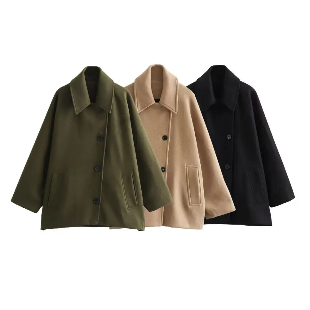 French Polo Collar Cape Sleeve Coat | same ANTHEM. Streetwear for Women - Bag