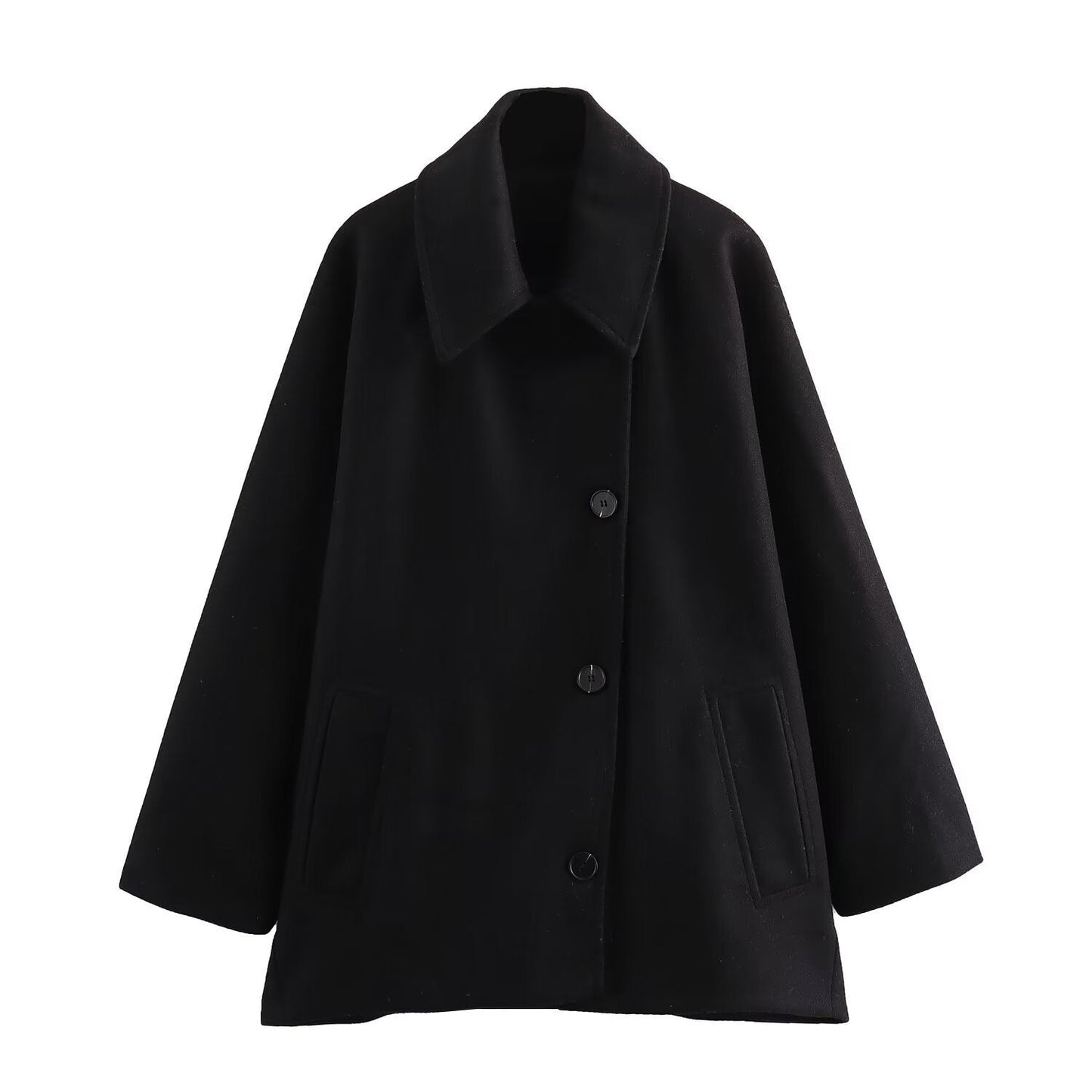 French Polo Collar Cape Sleeve Coat | same ANTHEM. Streetwear for Women - Black / L - Bag