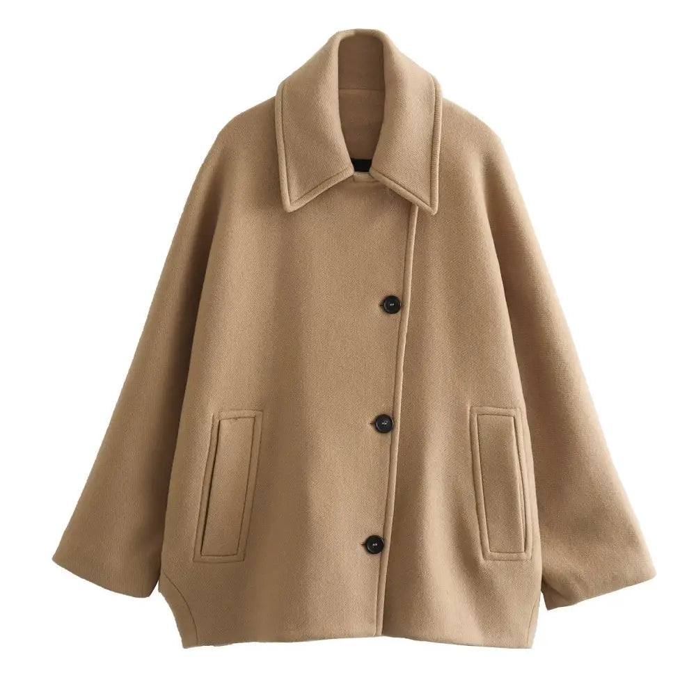 French Polo Collar Cape Sleeve Coat | same ANTHEM. Streetwear for Women - Bag