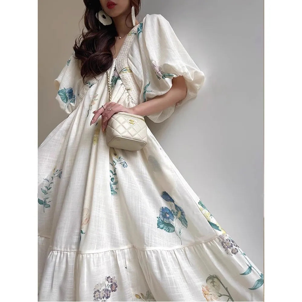French Retro Floral Romantic Dress | same ANTHEM