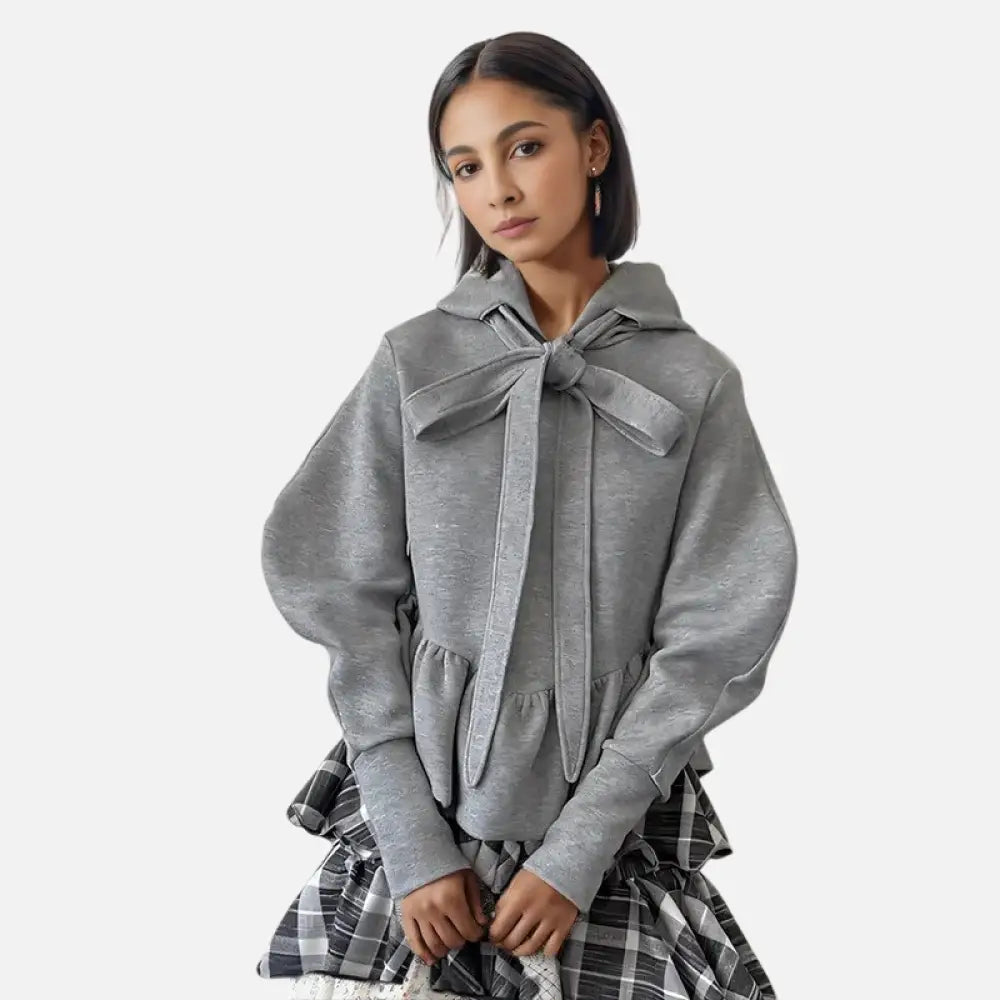 French Style Bow Tie Hoodie – same ANTHEM | Cute Streetwear for Soulmates & Lovers