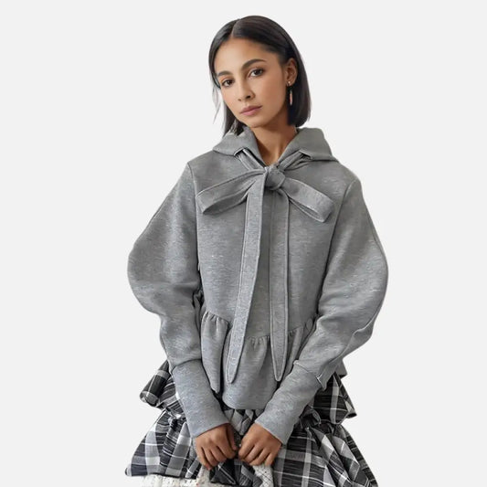 French Style Bow Tie Hoodie – same ANTHEM | Cute Streetwear for Soulmates & Lovers