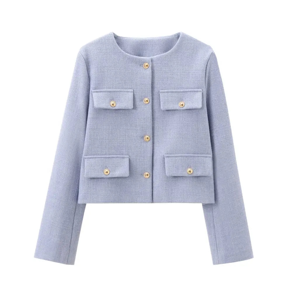 French Style Chic Short Coat | same ANTHEM - baby blue / S