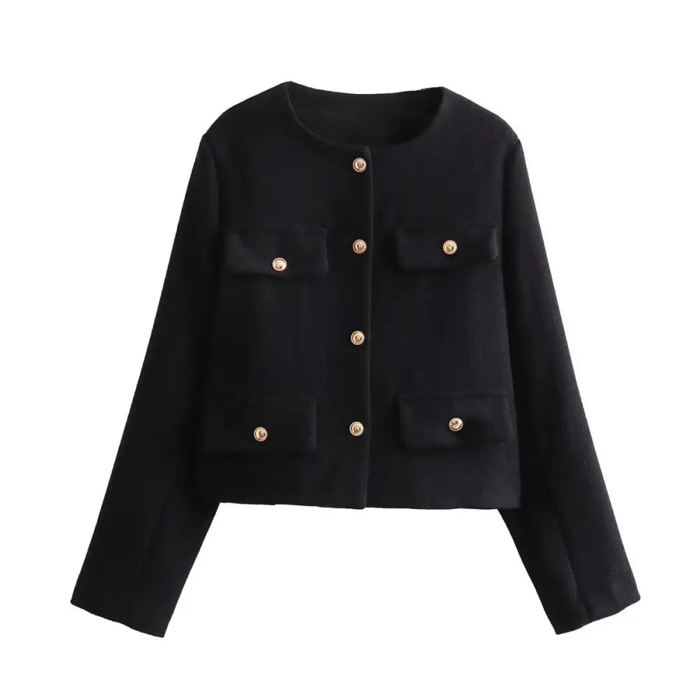 French Style Chic Short Coat | same ANTHEM - black / S