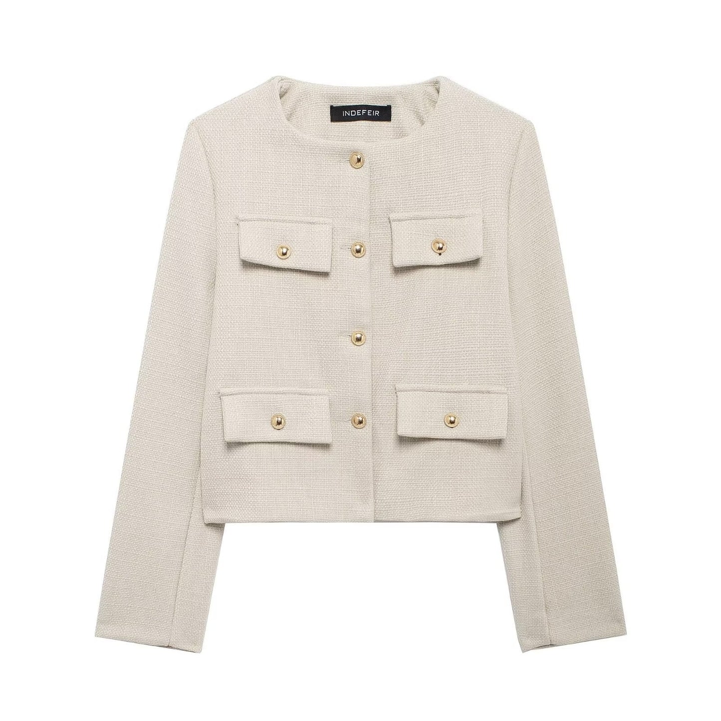 French Style Chic Short Coat | same ANTHEM - Gray Card D6 / S
