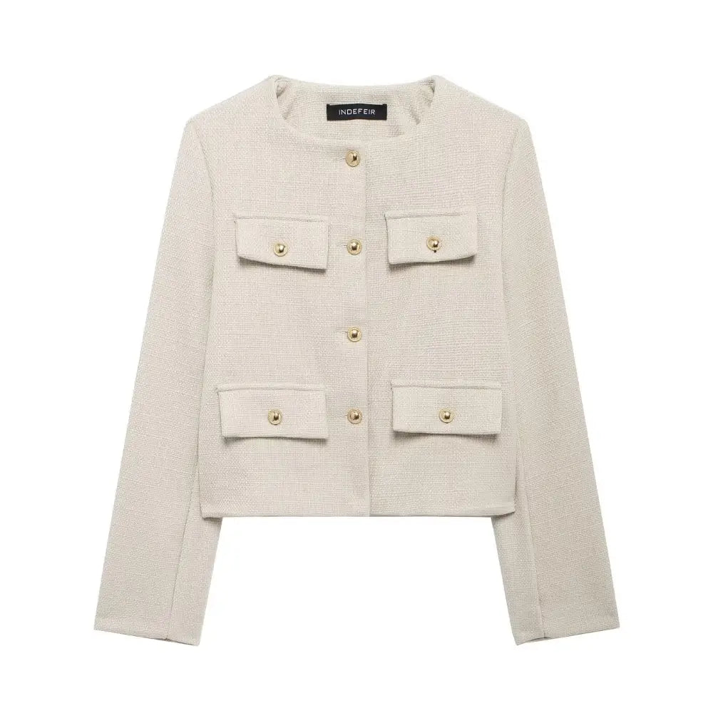 French Style Chic Short Coat | same ANTHEM - Gray Card D6 / S
