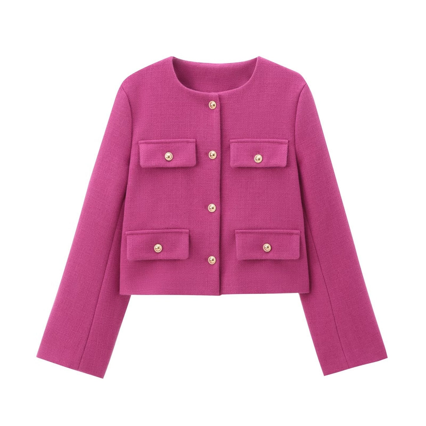 French Style Chic Short Coat | same ANTHEM - purplish red / S