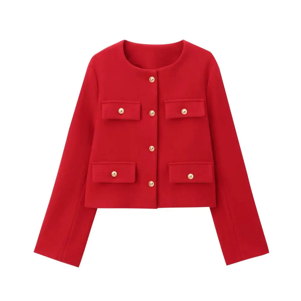 French Style Chic Short Coat | same ANTHEM - red / S